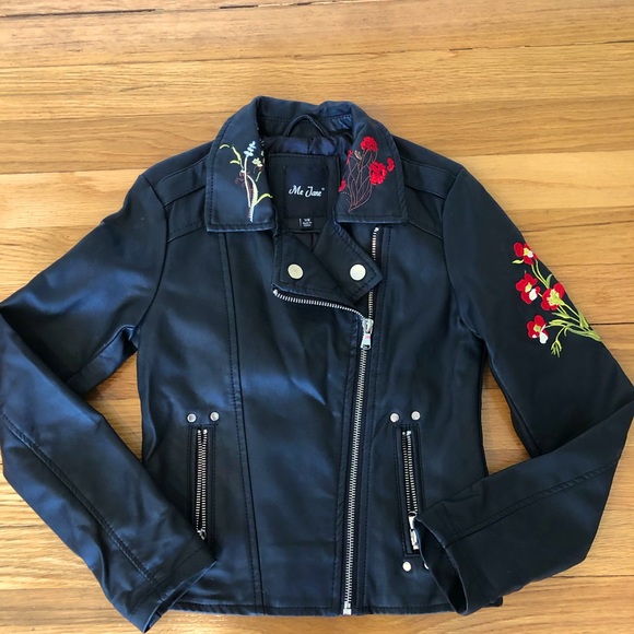 Girls Faux Leather MC Jacket - Picture 1 of 6
